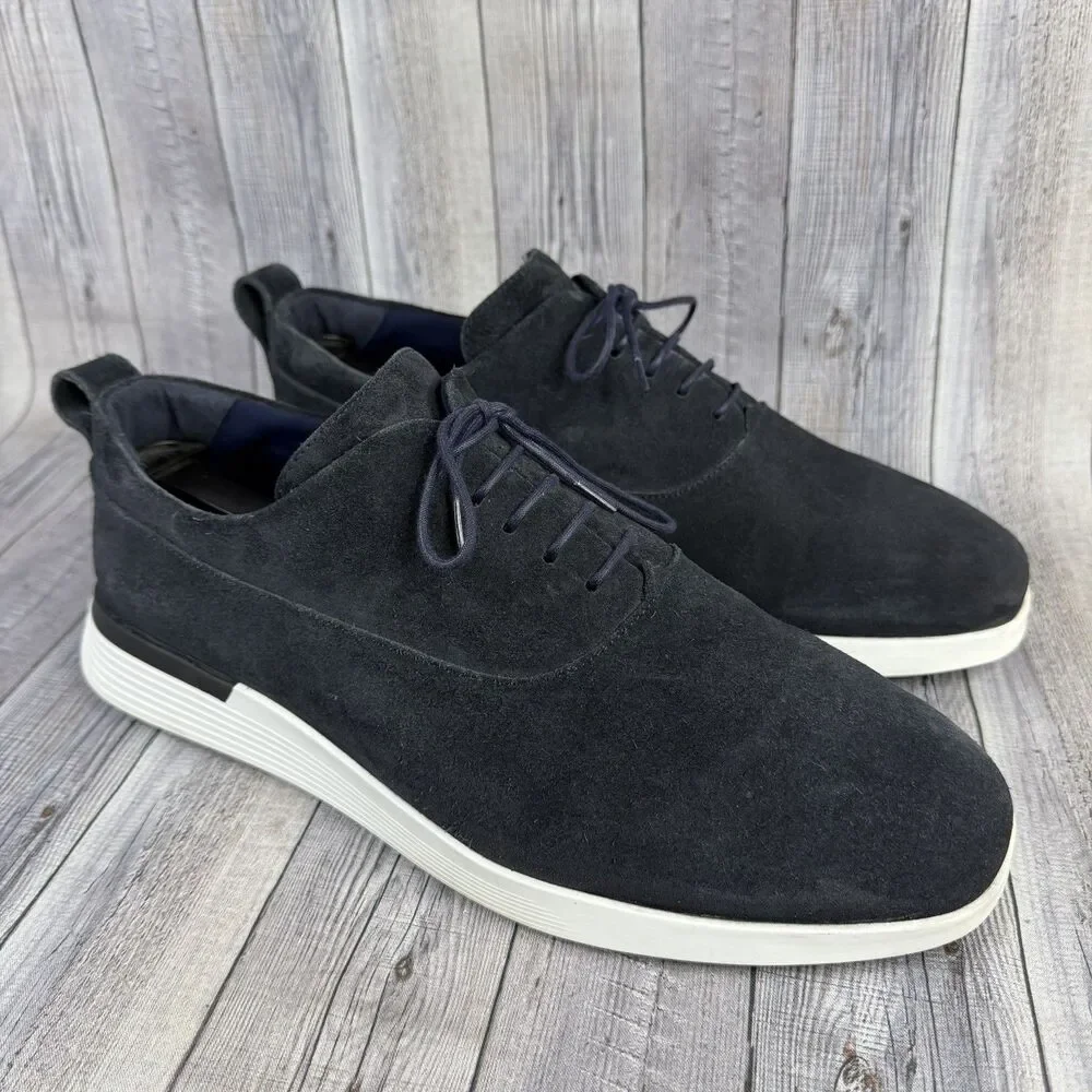 Wolf & Shepherd Shoes Men's Sz 10.5 M Navy Blue Suede Crossover Longwing Oxford